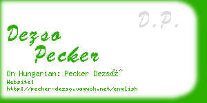 dezso pecker business card